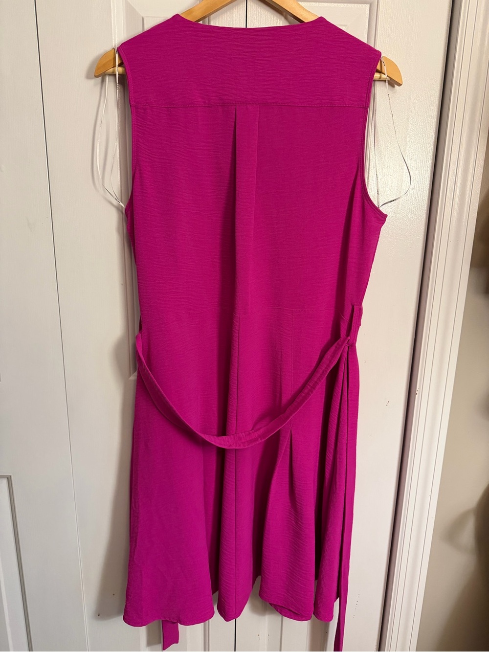 DKNY Magenta Button Front Belted Dress Size 14 - Picture 5 of 9